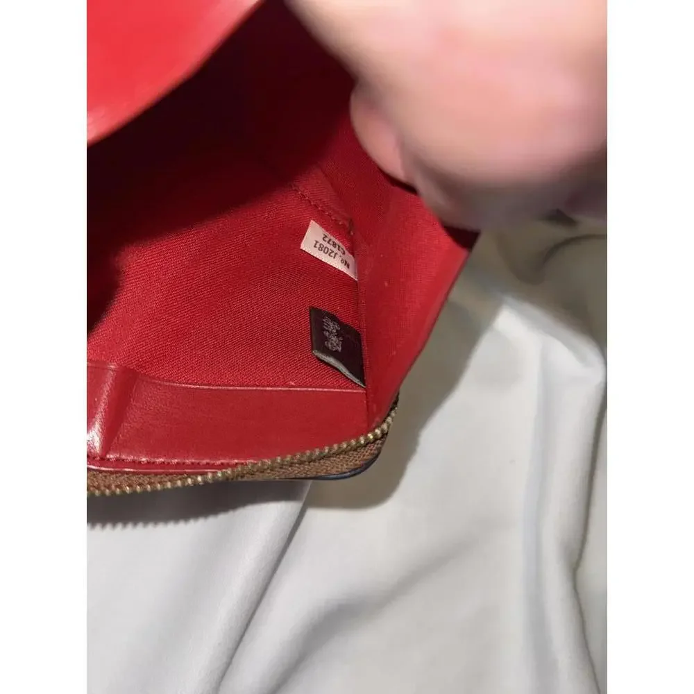 Coach Large Phone Wallet In Rainbow Signature Canvas C1872 - Picture 6 of 9